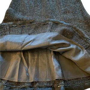 jax wool blend skirt with faux fur trim